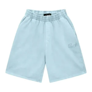 Baby Blue NOFS Basic Shorts Rückseite – Streetwear-Shorts in Hellblau für Damen und Herren
