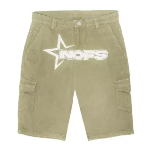 Beige NOFS Cargo Short – Unisex Cargoshorts im Streetwear-Look mit Taschen